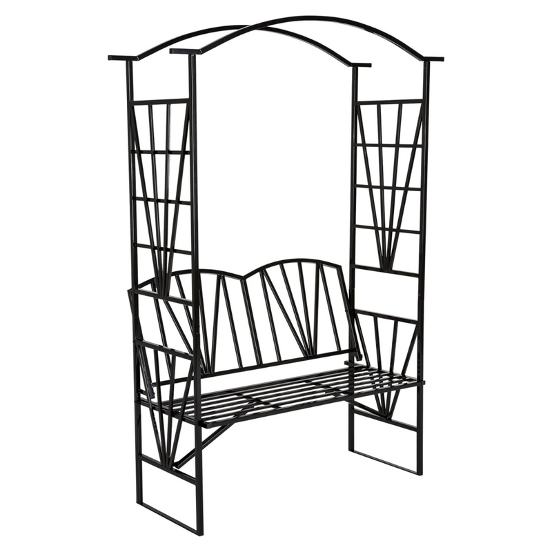 Kerti pad pergolával, fekete, HAIFA