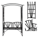 Kerti pad pergolával, fekete, HAIFA