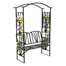 Kerti pad pergolával, fekete, HAIFA