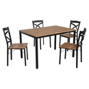 Étkezőgarnitúra 1+4, sötét tölgy/fekete, HAIM