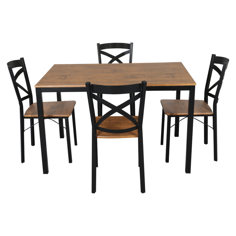 Étkezőgarnitúra 1+4, sötét tölgy/fekete, HAIM