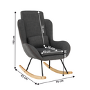 Hintafotel, szürke anyag/fa, HARPER