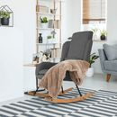 Hintafotel, szürke anyag/fa, HARPER