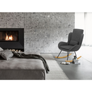 Hintafotel, szürke anyag/fa, HARPER