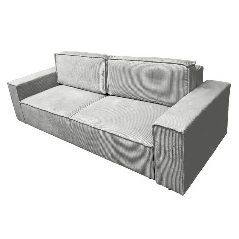 Kihúzható heverő, világosszürke, HARPERA BIG SOFA