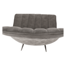 Szék, ekobőr világosszürke/fekete, HAZAL