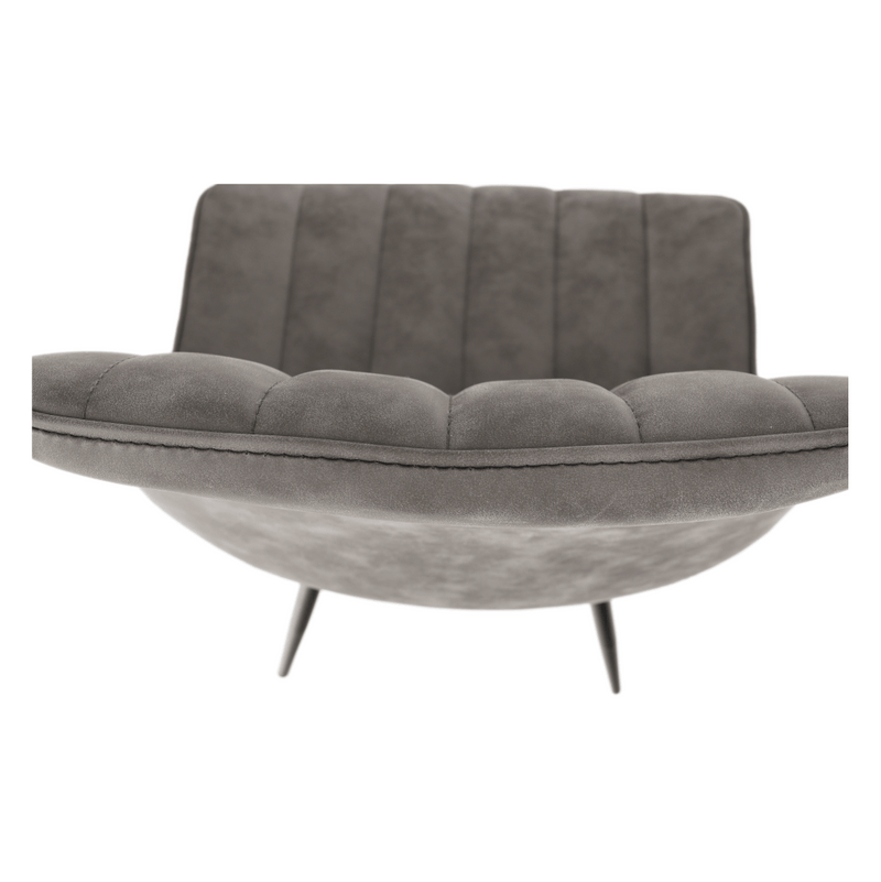 Szék, ekobőr világosszürke/fekete, HAZAL