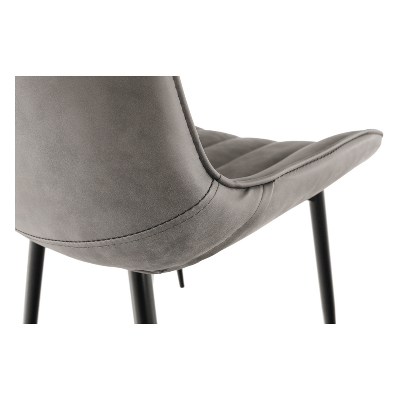 Szék, ekobőr világosszürke/fekete, HAZAL