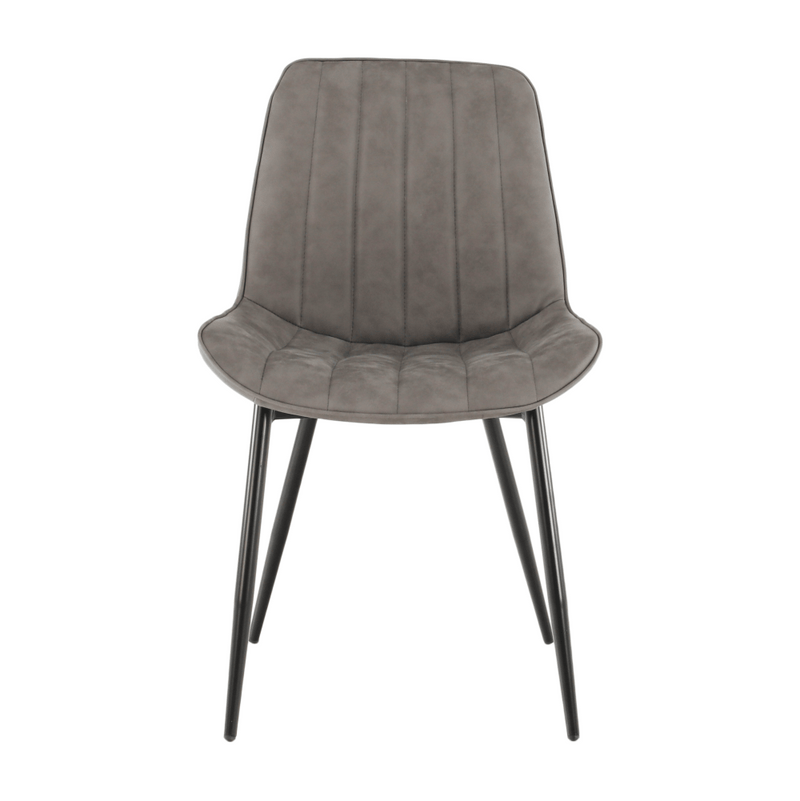 Szék, ekobőr világosszürke/fekete, HAZAL