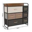 Komód szövet fiókokkal, bézs/barna, HAZEL TYP 3