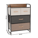 Komód szövet fiókokkal, bézs/barna, HAZEL TYP 2