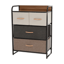 Komód szövet fiókokkal, bézs/barna, HAZEL TYP 2