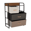 Komód szövet fiókokkal, bézs/barna, HAZEL TYP 2