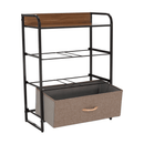 Komód szövet fiókokkal, bézs/barna, HAZEL TYP 2