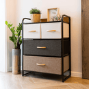 Komód szövet fiókokkal, bézs/barna, HAZEL TYP 2