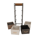 Komód szövet fiókokkal, bézs/barna, HAZEL TYP 1