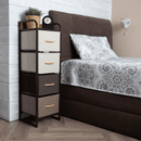 Komód szövet fiókokkal, bézs/barna, HAZEL TYP 1