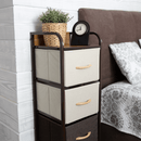 Komód szövet fiókokkal, bézs/barna, HAZEL TYP 1