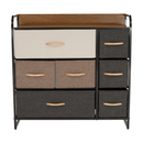 Komód szövet fiókokkal, bézs/barna, HAZEL TYP 3