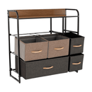 Komód szövet fiókokkal, bézs/barna, HAZEL TYP 3