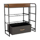 Komód szövet fiókokkal, bézs/barna, HAZEL TYP 3