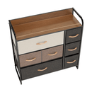 Komód szövet fiókokkal, bézs/barna, HAZEL TYP 3