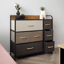 Komód szövet fiókokkal, bézs/barna, HAZEL TYP 3