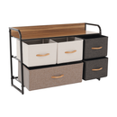 Komód szövet fiókokkal, bézs/barna, HAZEL TYP 4