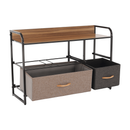 Komód szövet fiókokkal, bézs/barna, HAZEL TYP 4