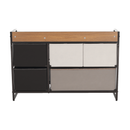 Komód szövet fiókokkal, bézs/barna, HAZEL TYP 4