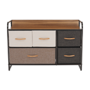 Komód szövet fiókokkal, bézs/barna, HAZEL TYP 4