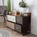 Komód szövet fiókokkal, bézs/barna, HAZEL TYP 4