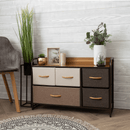 Komód szövet fiókokkal, bézs/barna, HAZEL TYP 4