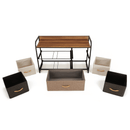 Komód szövet fiókokkal, bézs/barna, HAZEL TYP 4