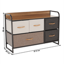 Komód szövet fiókokkal, bézs/barna, HAZEL TYP 4