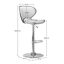 Bárszék, fehér/króm, HEDLI