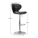 Bárszék, fekete/króm, HEDLI