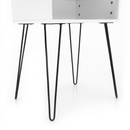 Kisasztal/éjjeliszekrény, fehér/fekete, HONEJ