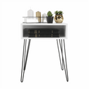 Kisasztal/éjjeliszekrény, fehér/fekete, HONEJ