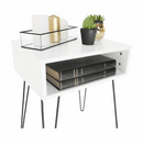 Kisasztal/éjjeliszekrény, fehér/fekete, HONEJ