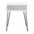 Kisasztal/éjjeliszekrény, fehér/fekete, HONEJ