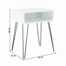 Kisasztal/éjjeliszekrény, fehér/fekete, HONEJ