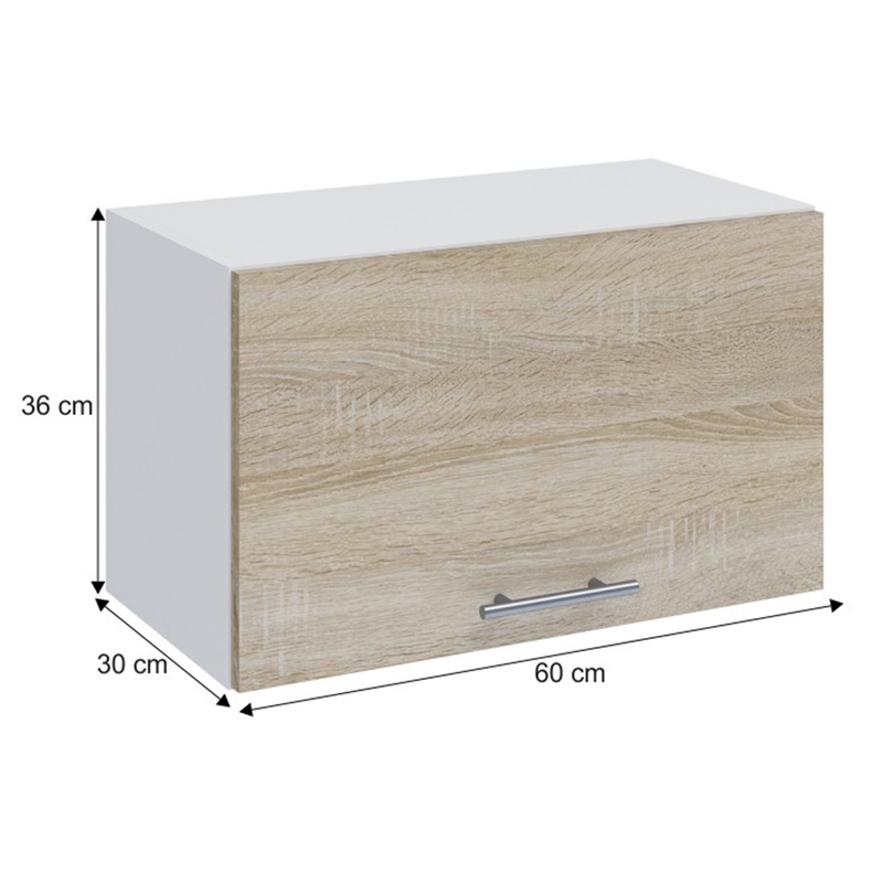 felsőszekrény, tölgy sonoma/fehér, FABIANA W - 60OK