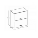 Felsőszekrény, bézs magas fényezéssel, PRADO 60 GU-72