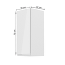 Felsőszekrény, fehér/fehér extra magasfényű, balos, AURORA G30