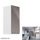 Felsőszekrény, fehér/szürke extra magasfényű, jobbos, AURORA G30