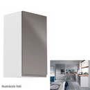 Felsőszekrény, fehér/szürke extra magasfényű, jobbos, AURORA G40