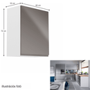 Felsőszekrény, fehér/szürke extra magasfényű, jobbos, AURORA G601F