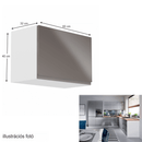 Felsőszekrény, fehér/szürke extra magasfényű, AURORA G60K