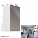 Felsőszekrény, fehér/szürke extra magasfényű, jobbos, AURORA G40